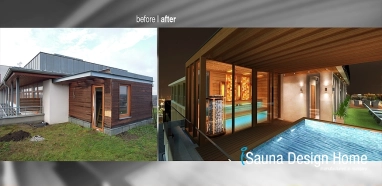 Kombinovaná sauna s prístreškom